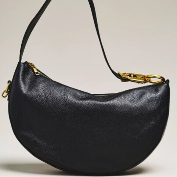 Faux-Leather Rounded Buckle Slouchy Bags: NWT - Picture 2 of 13